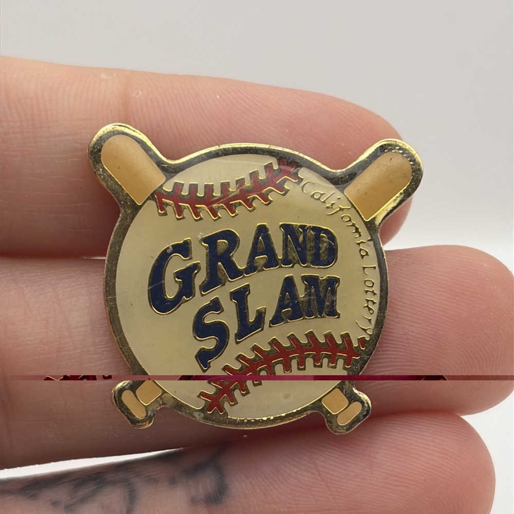 California Lottery Grand Slam Baseball Bats Lapel Hat Pin